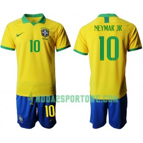 Koszulka Brazylia NEYMAR JR 10 Dziecięcy Domowe Stroje Piłkarskie Copa América 2019 Krótki Rękaw